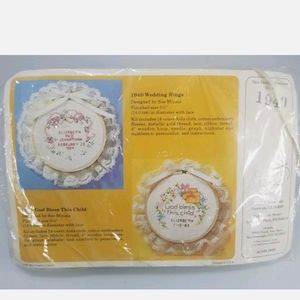 Vintage Cross Stitch Kit NIP Wedding Ring Bliss - Bless This Child Kit #1940 New